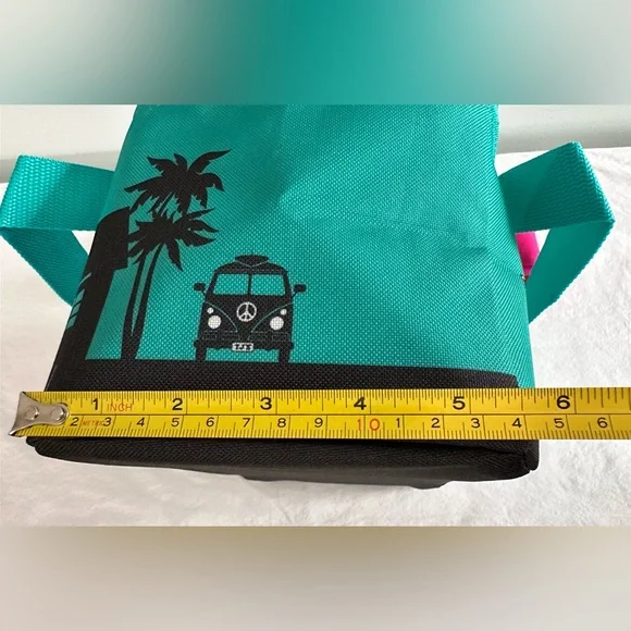 TRADER JOE'S MINI INSULATED COOLER TOTE LUNCH BAG SET 2  1 PINK & 1 TEAL BLUE! - Picture 9 of 9
